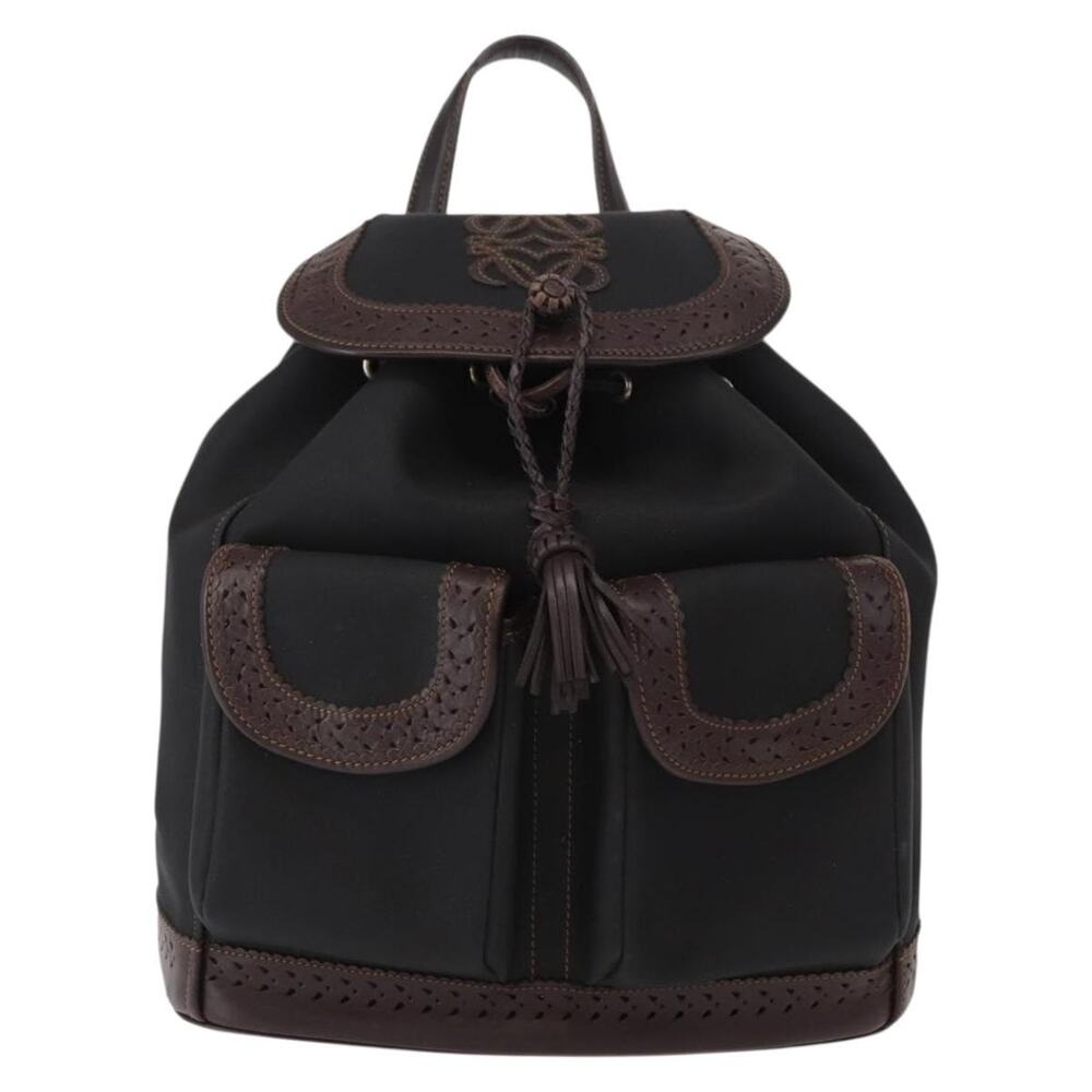 Loewe Canvas Vinyl Backpack Black